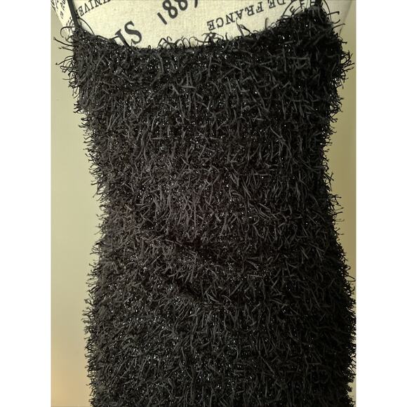 Reserved Fringe Mini Dress Black Size Small - Picture 3 of 6